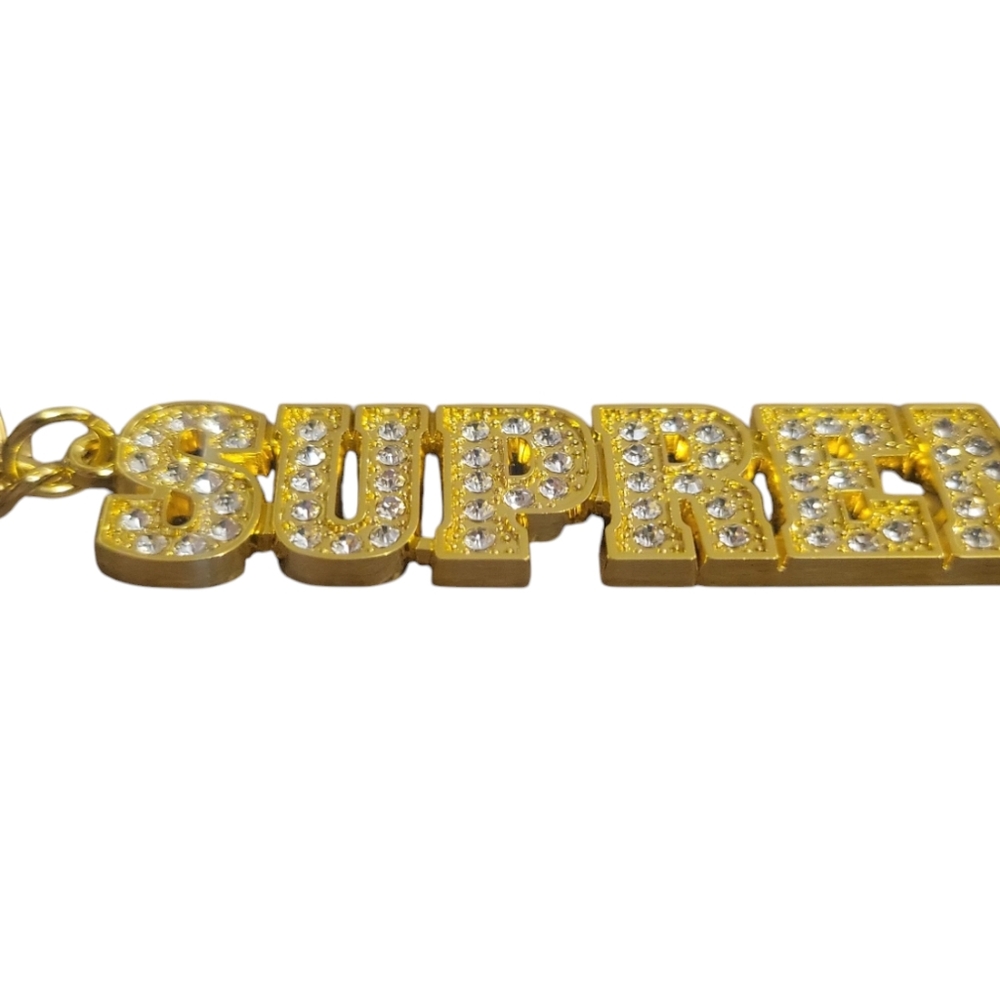 Supreme Gold Crystal Keychain